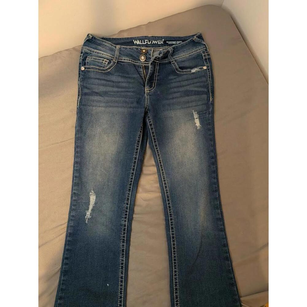 WallFlower The Luscious Curvy Distressed Jeans Size 3